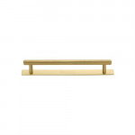 M Marcus Heritage Brass Knurled Design Cabinet Pull with Plate 96mm Centre to Centre